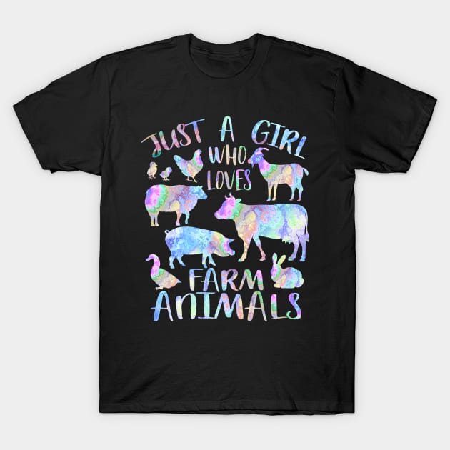 Just a girl who loves farm animals T-Shirt by PrettyPittieShop